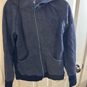 Lululemon Navy and White Zip-Up Hoodie